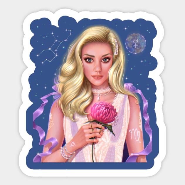 Zodiac collection - Virgo Sticker by helen_morgun